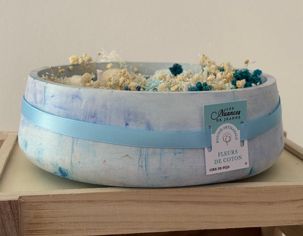 Bougie parfumée "Fleurs de Coton" Grand format