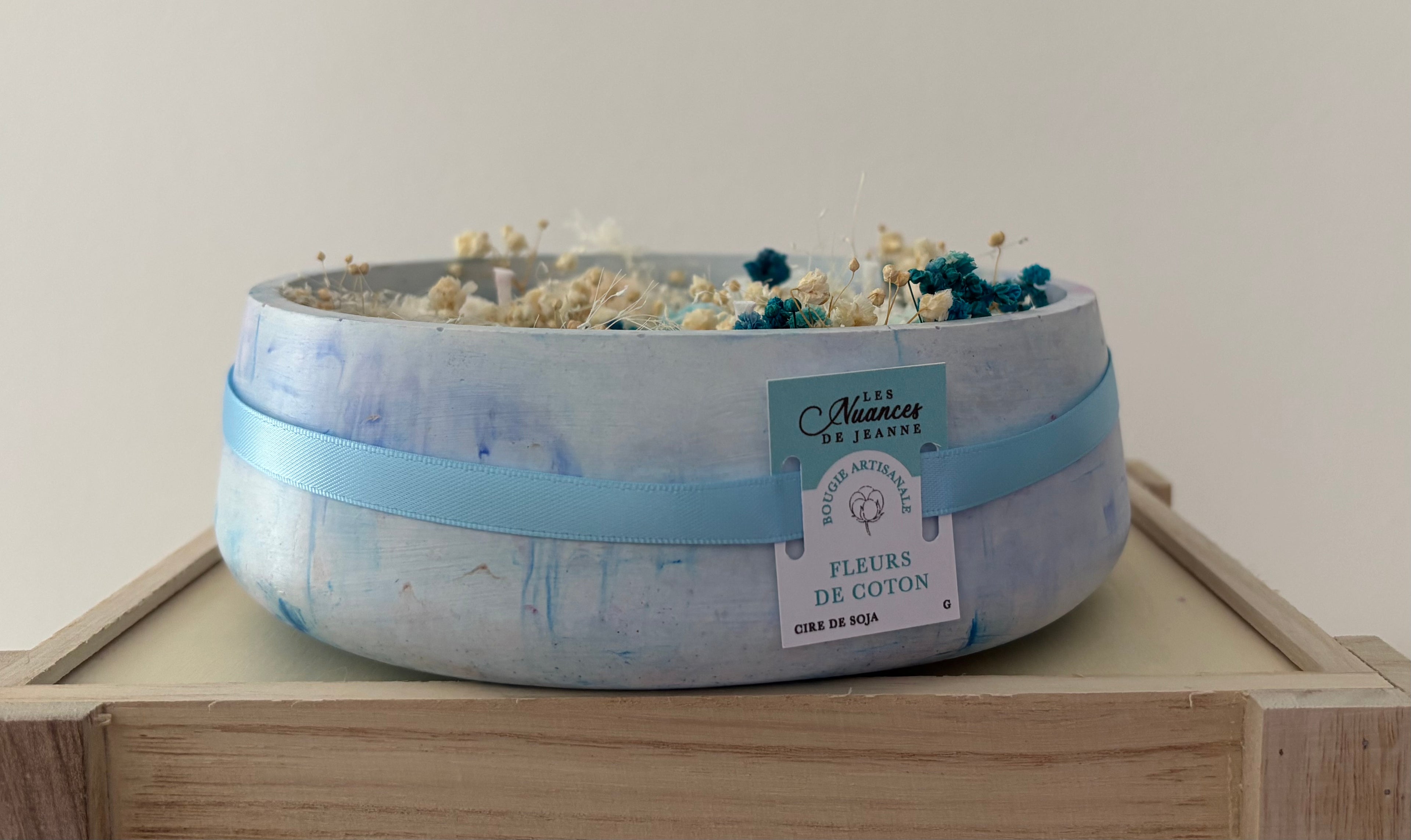 Bougie parfumée "Fleurs de Coton" Grand format