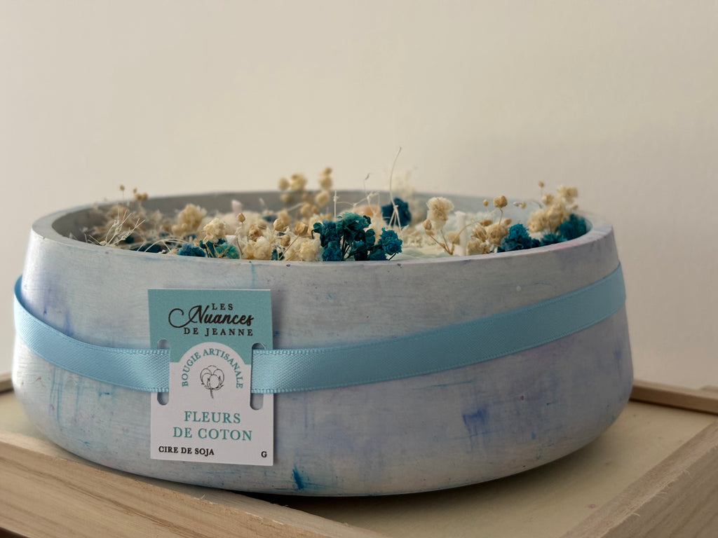 Bougie parfumée "Fleurs de Coton" Grand format