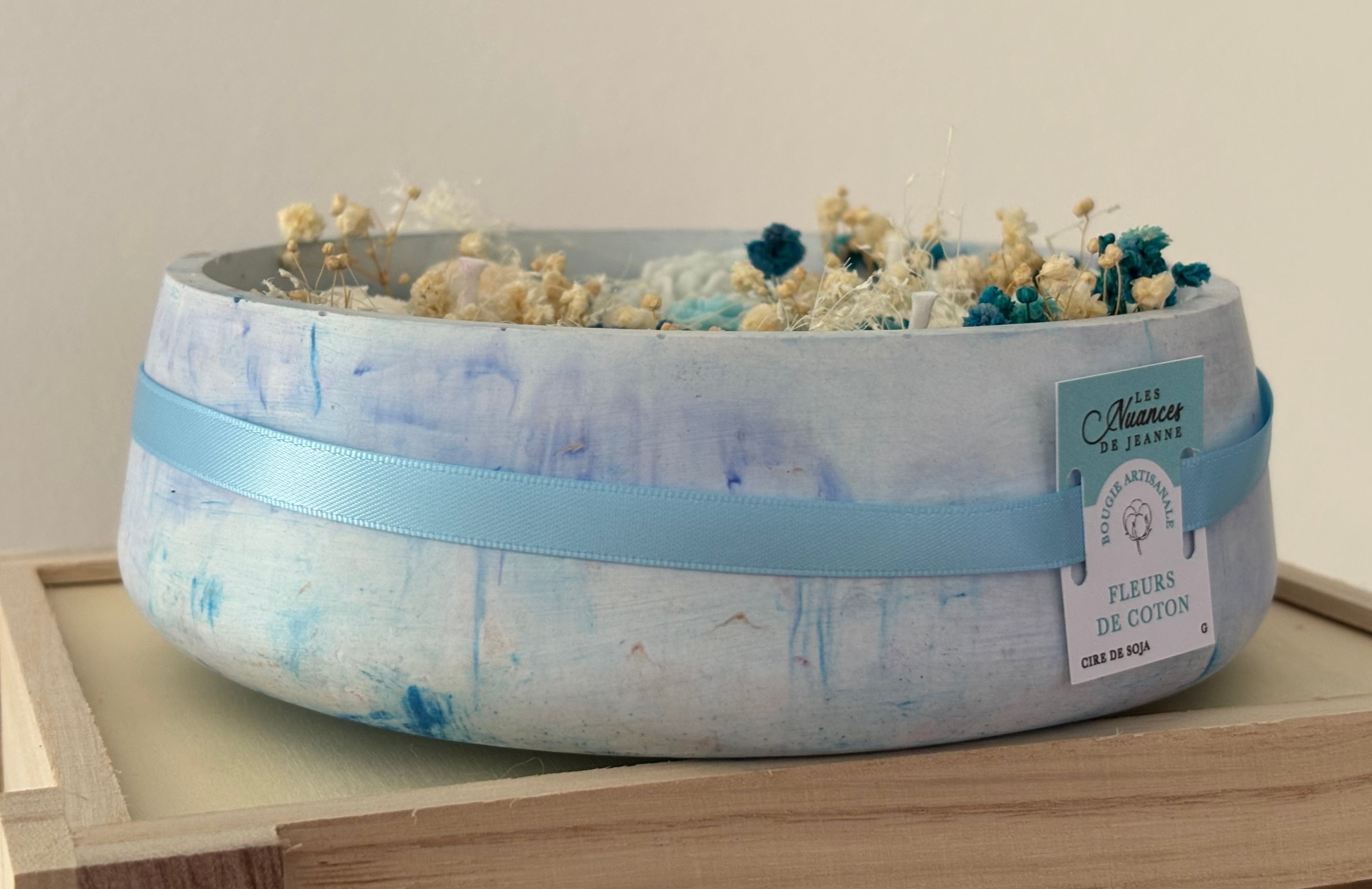 Bougie parfumée "Fleurs de Coton" Grand format