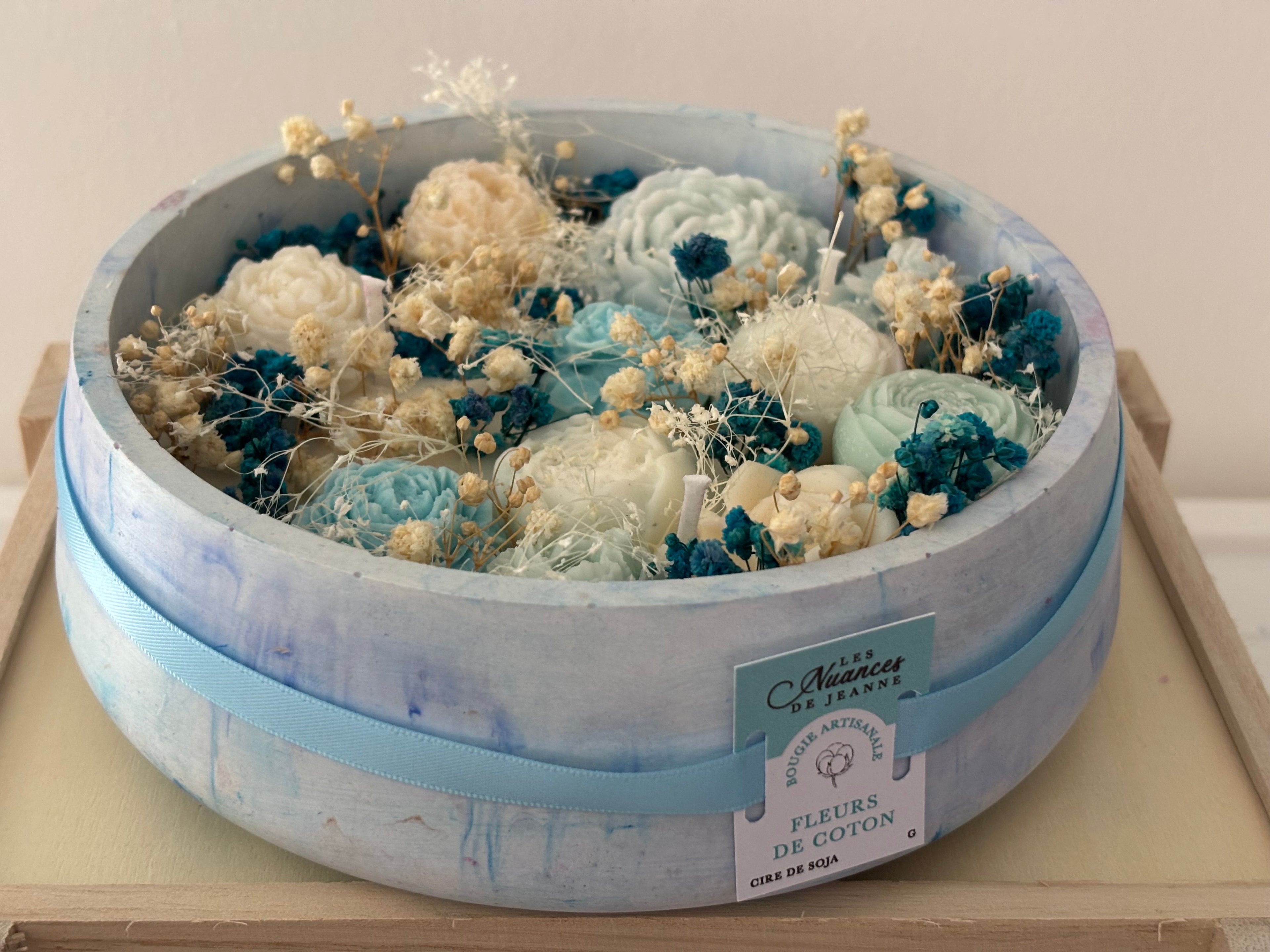 Bougie parfumée "Fleurs de Coton" Grand format