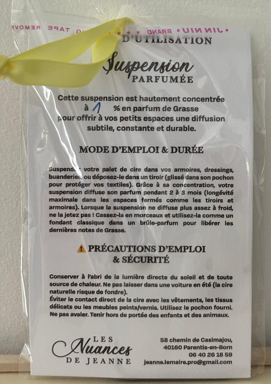 Suspension rectangle fleuri  Monoï