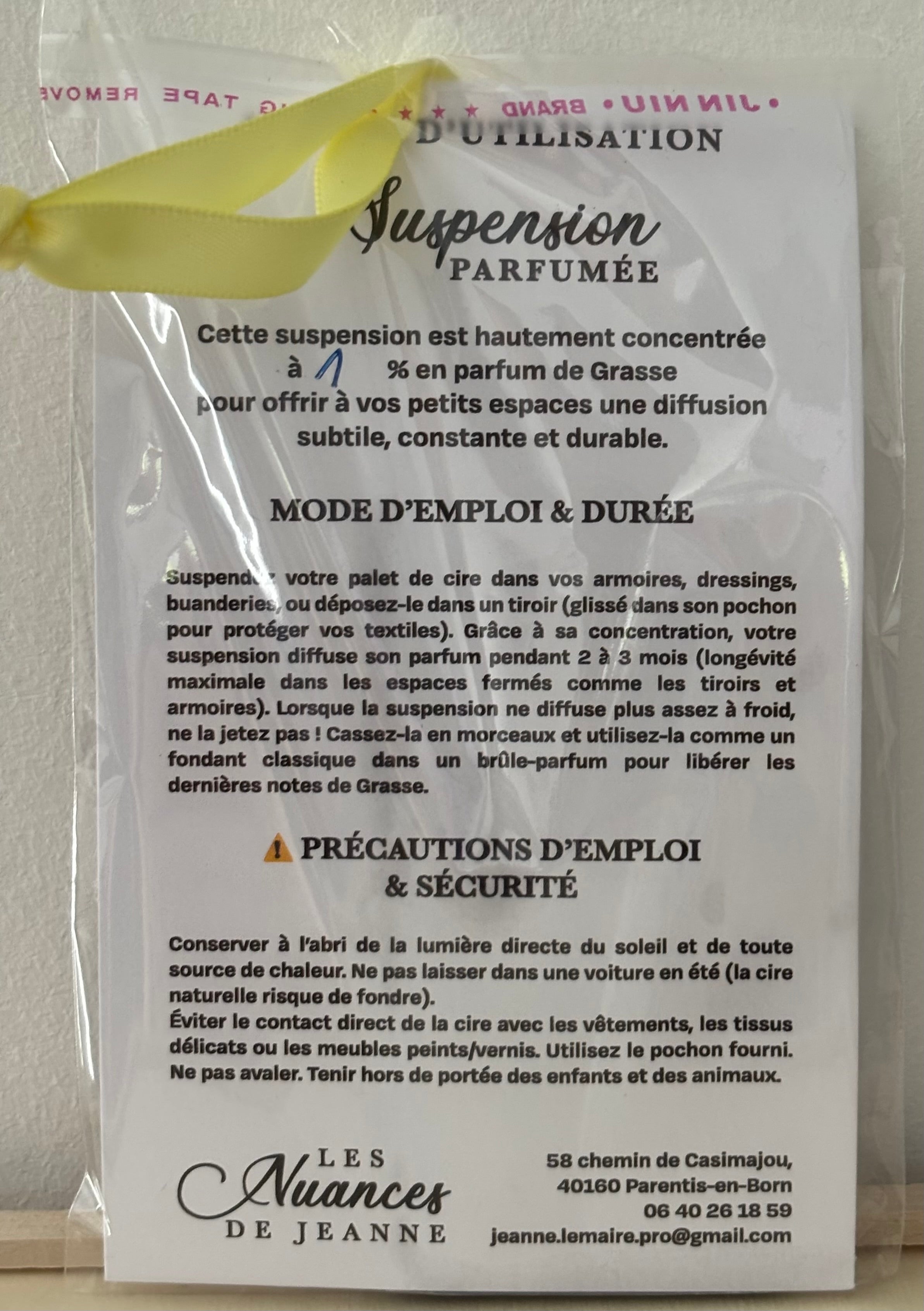 Suspension rectangle fleuri  Monoï