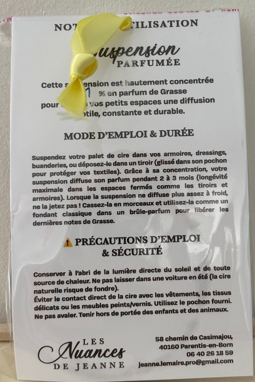 Suspension rond Monoï parfum de l'été