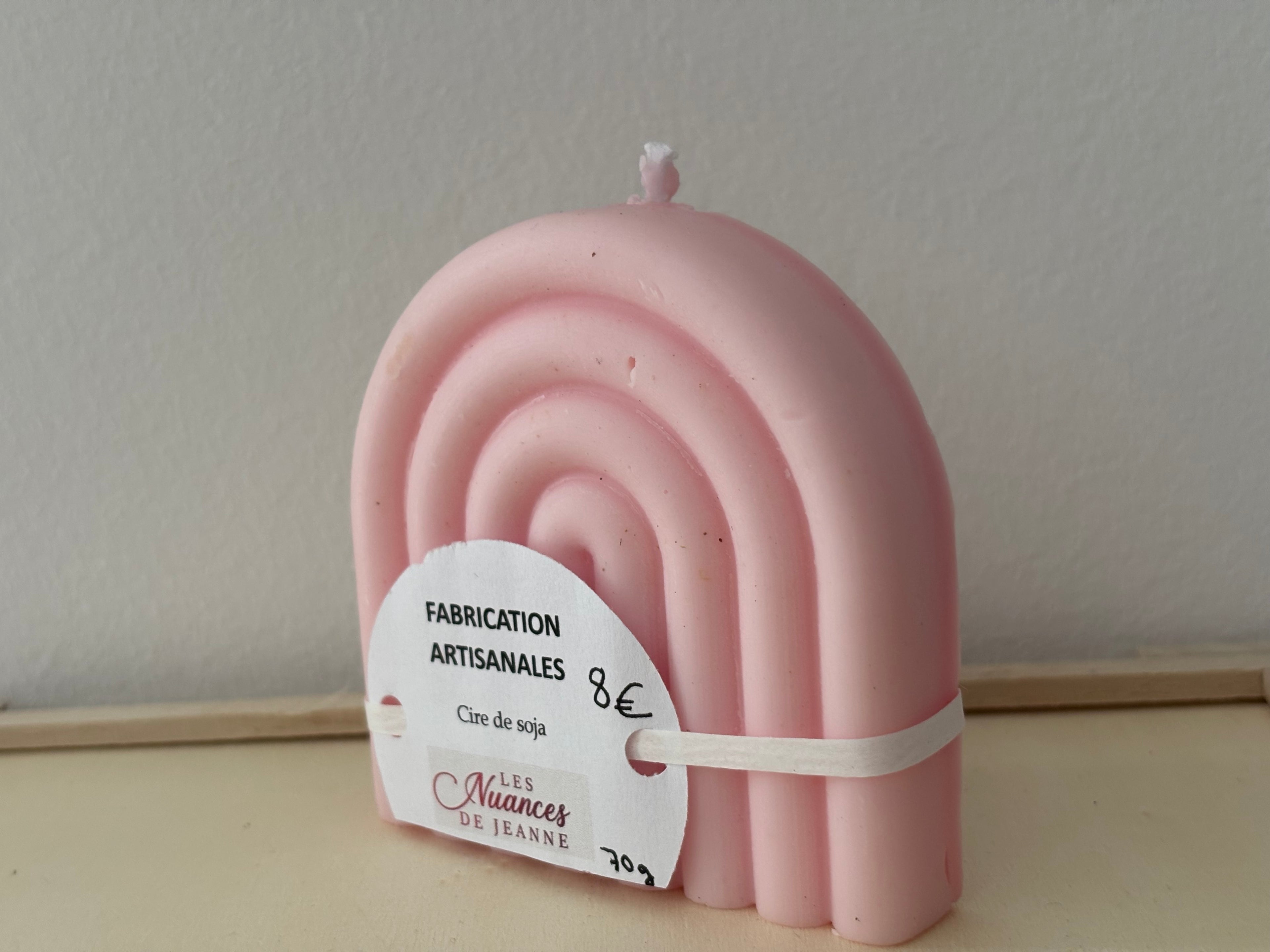 Bougie Arc-en-ciel rose