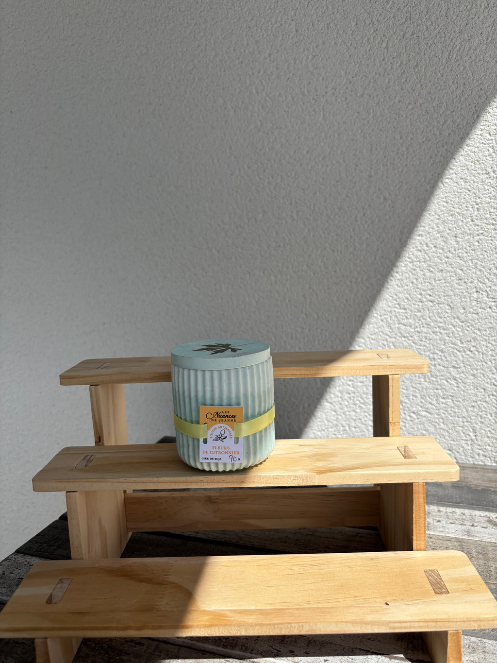 Bougie Cire de Soja « Fleurs de Citronnier » & Couvercle Feuille