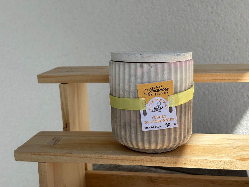 Bougie Artisanale « Fleurs de Citronnier » en Cire de Soja – Les Nuances de Jeanne
